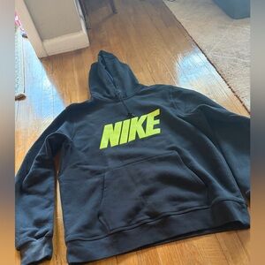 Nike Women’s XL Black Hoodie With Neon Green/Yellow Lettering